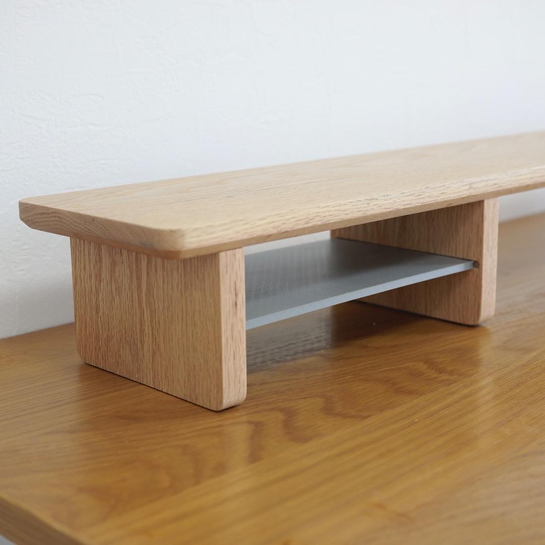 【オーク無垢材】デスクシェルフ(1000mm幅)〈奥行短タイプ〉