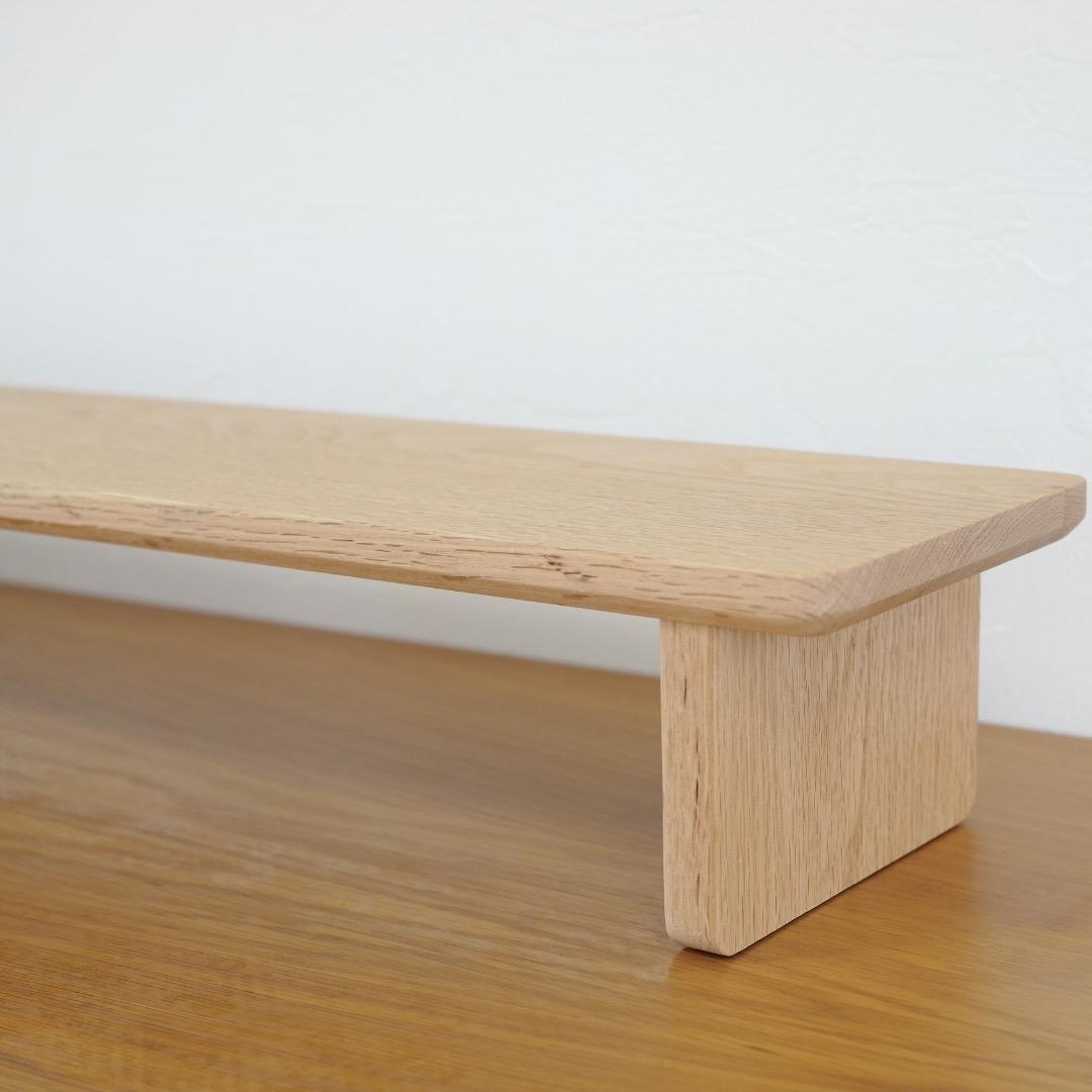 【オーク無垢材】デスクシェルフ(1000mm幅)〈奥行短タイプ〉