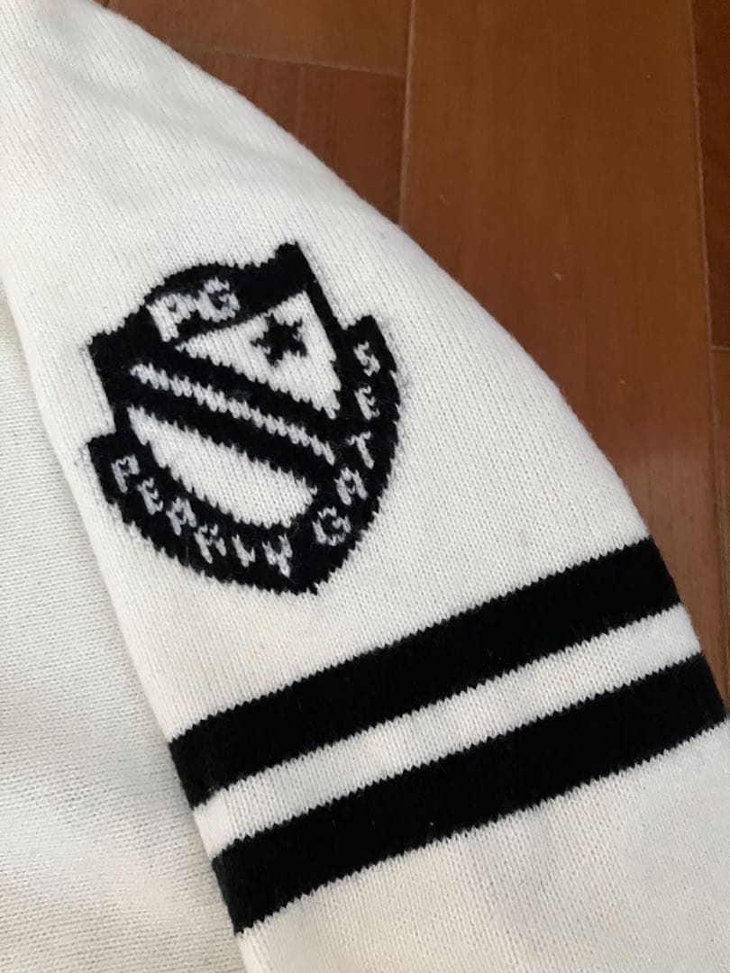 パーリーゲイツ ニットジャケット センターロゴ DIAPLEX 蓄熱　白