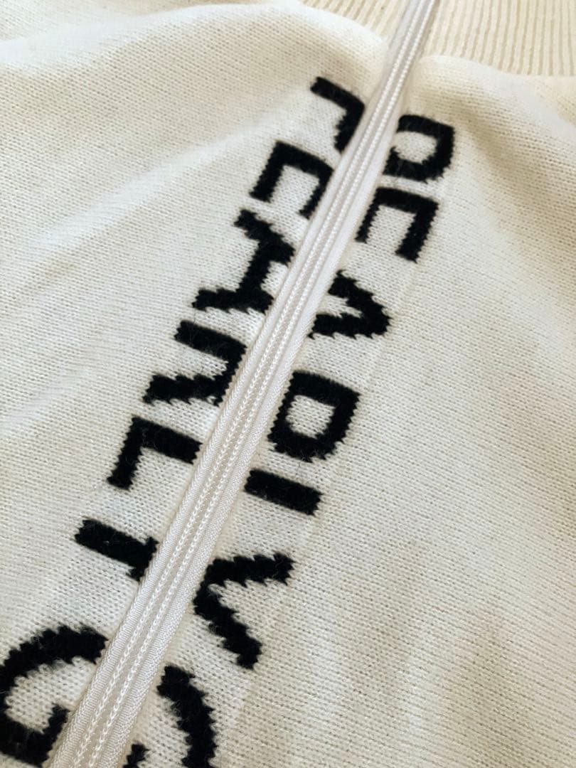 パーリーゲイツ ニットジャケット センターロゴ DIAPLEX 蓄熱　白