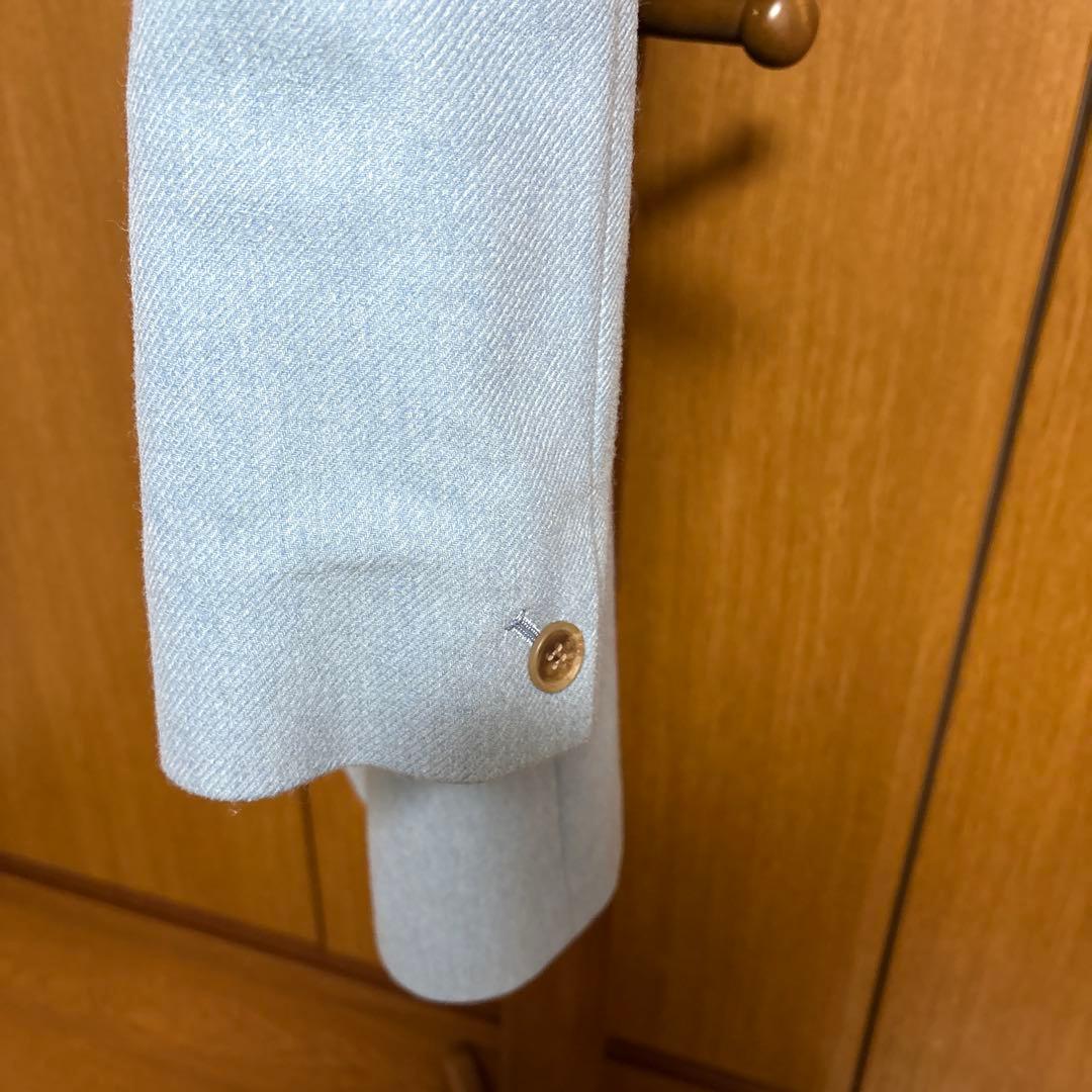 LA JOCONDE 水色ファー付きピーコート