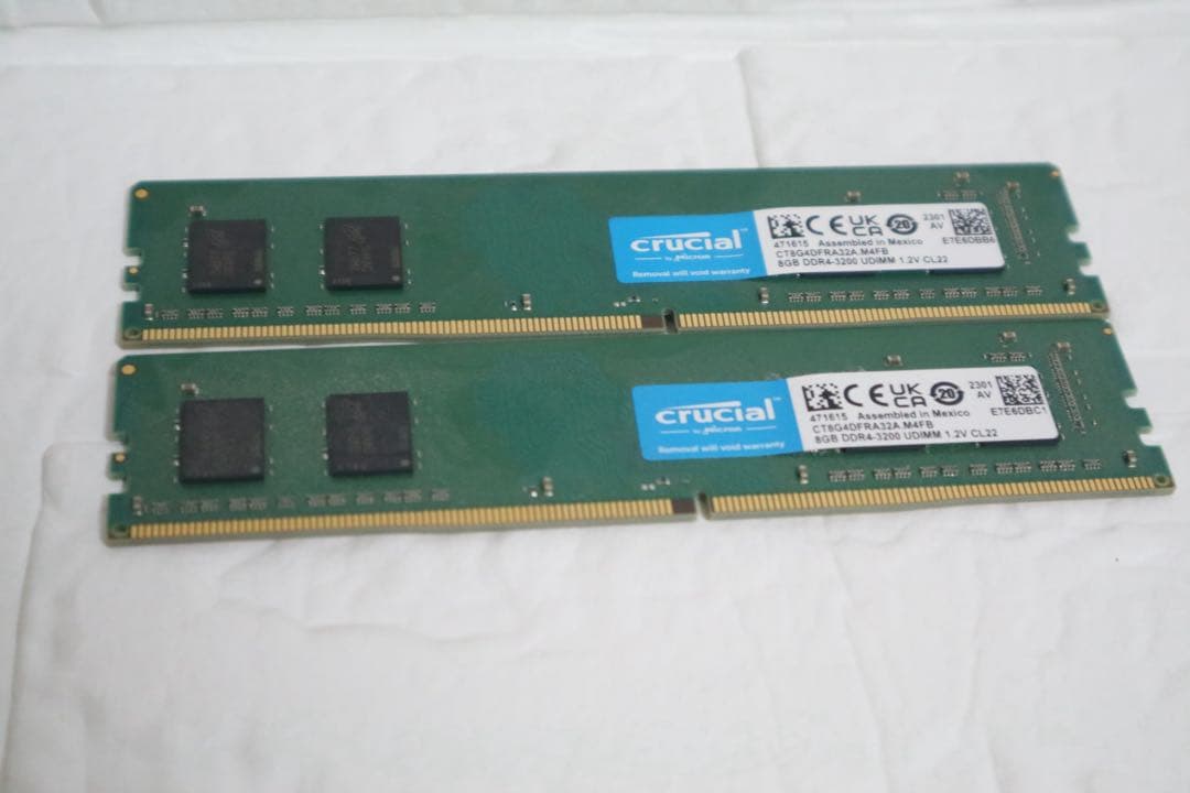 ddr4 16GB （８GB×２）　動作確認済み