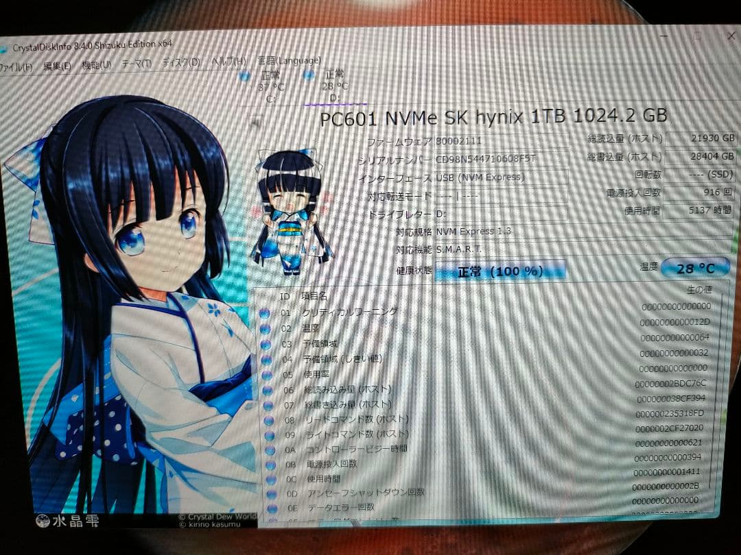 送料無料 SK hynix NVMe 2280 SSD 1TB その２