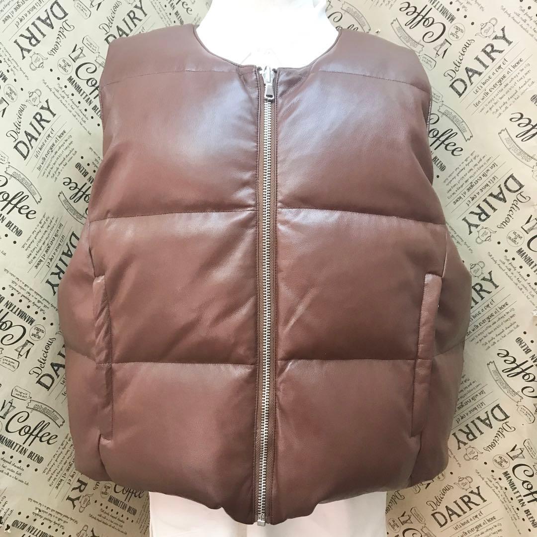 メルヴィンス ベスト L リモンタ リバーシブル ダウン レザー S3273