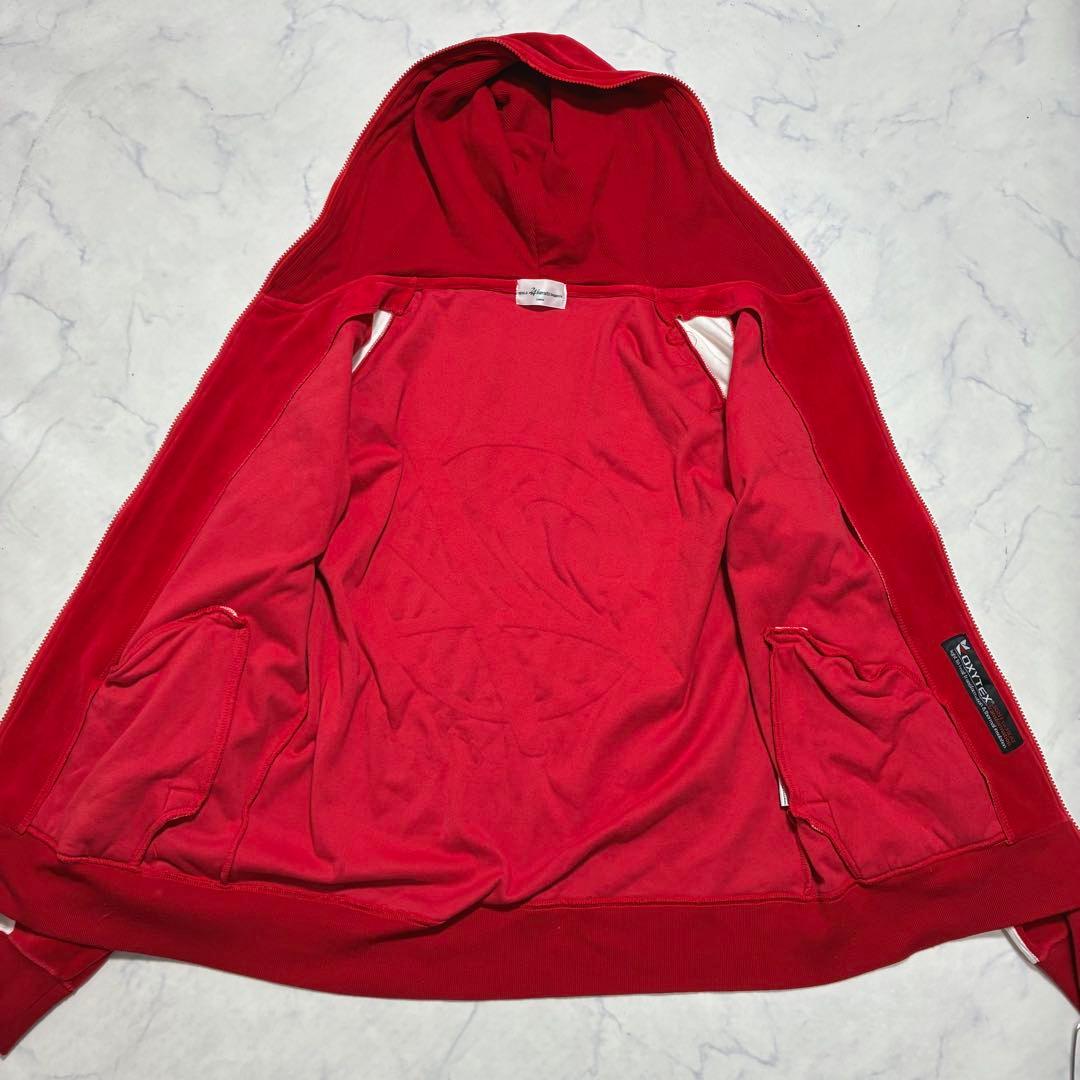 希少Lサイズ✨24カラッツ ベロア セットアップ デカロゴ ライン 赤 メンズ