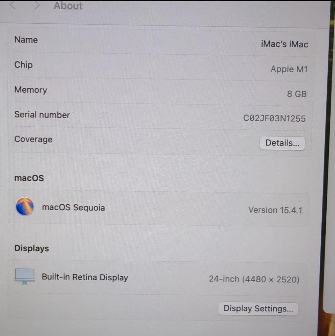 m*i様 Apple iMac 24インチ M1 8GB