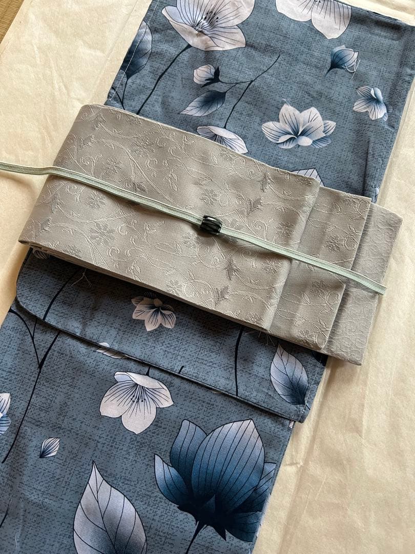 新品 未使用⭐︎大人の浴衣と半幅帯のセット⭐︎最新の紋様⭐︎爽やかなモダンなお色