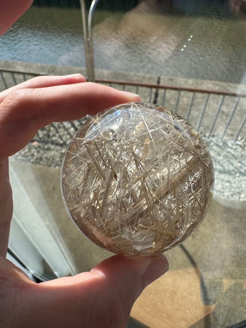 【極美品】ホワイトルチルクオーツ スフィア 丸玉