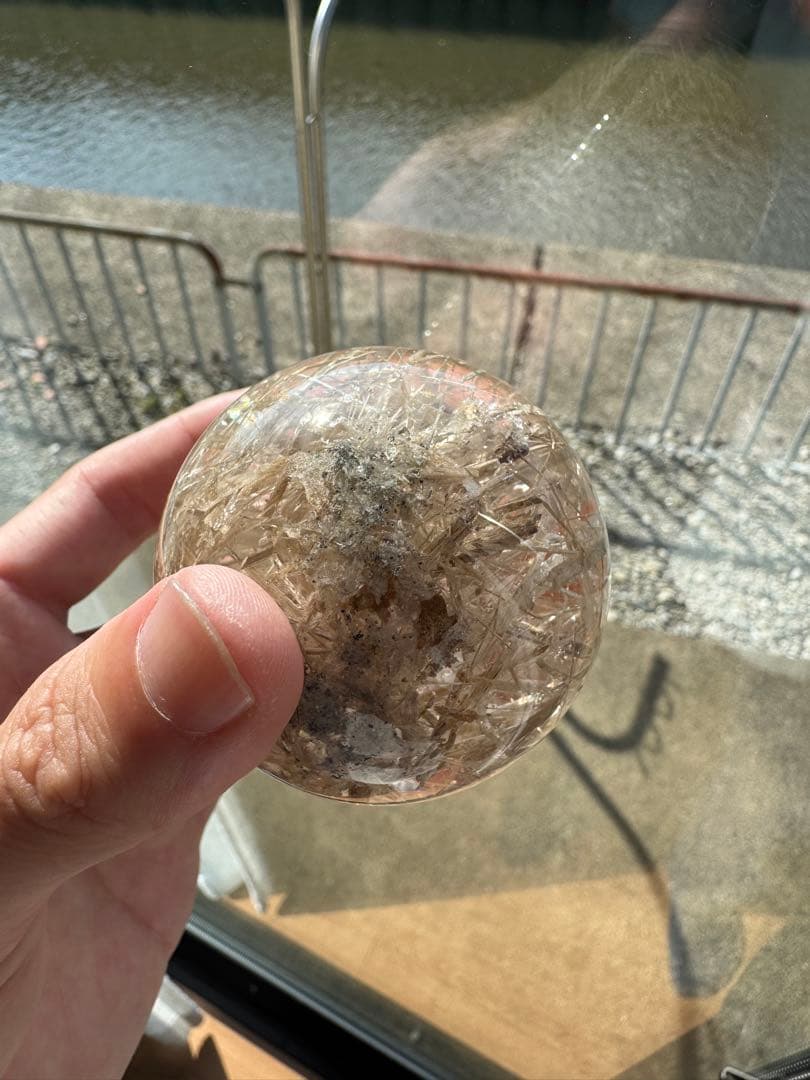 【極美品】ホワイトルチルクオーツ スフィア 丸玉