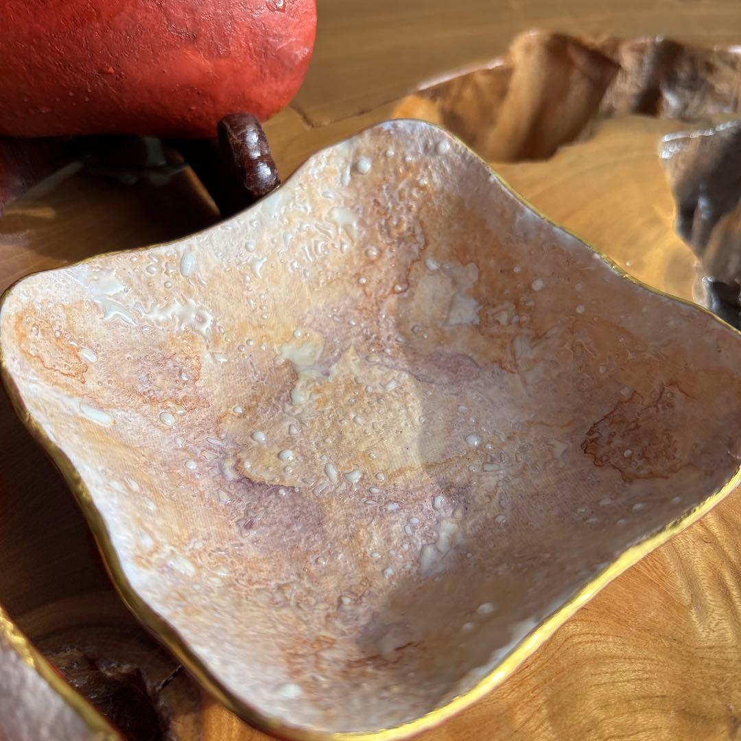 九谷焼 錦山窯 吉田幸央 彩色金彩 銘々皿 5枚組 幅10.5cm