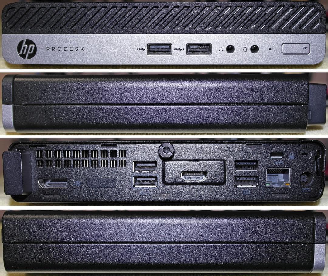 【超小型】HP MiniPC i5-8500T(6コア) 8GB/256GB