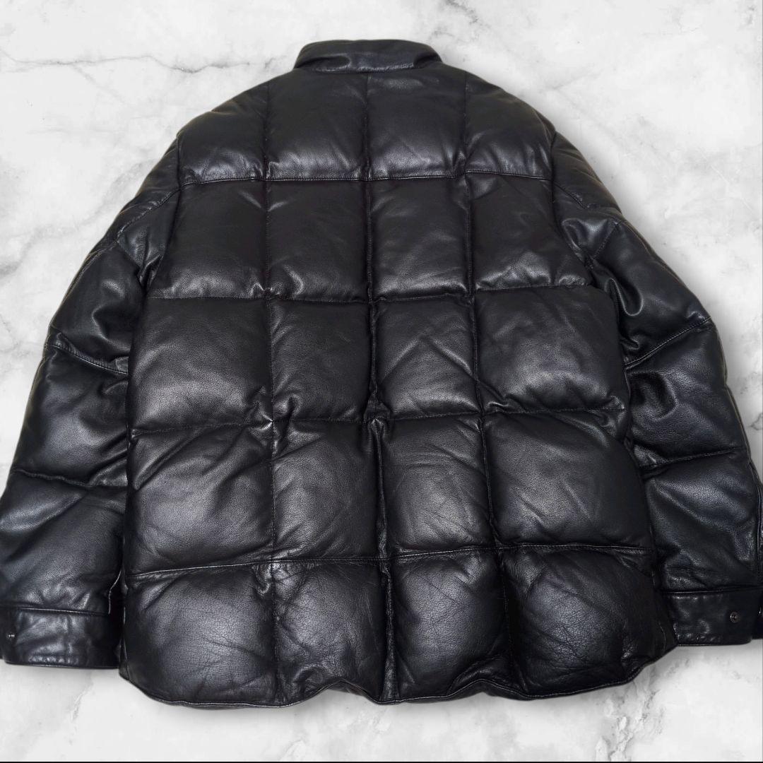 コムサデモードメン 馬革 ヌプシ 肉厚 ダウンジャケット 黒 ホースレザー