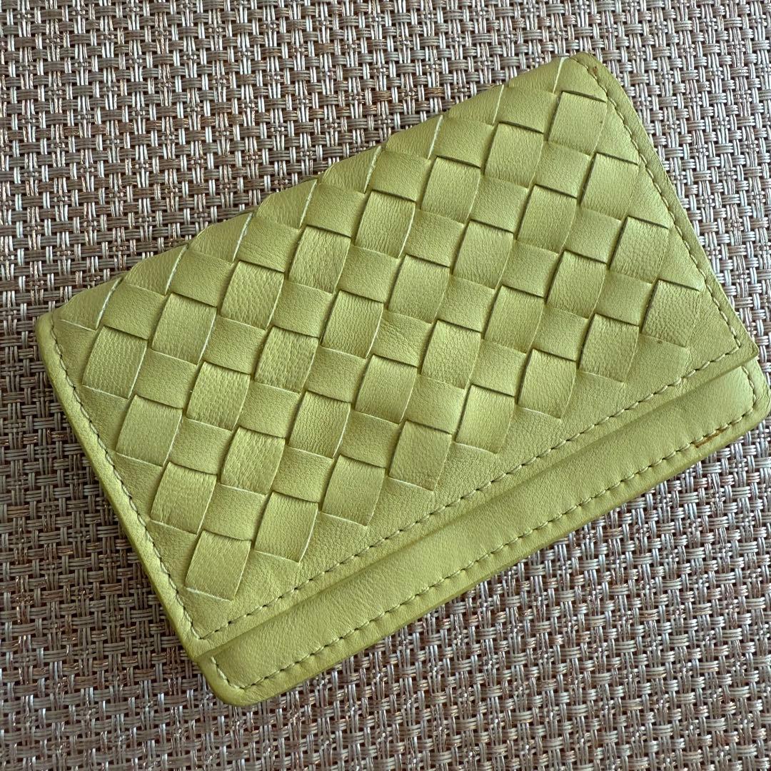 ボッテガヴェネタ 名刺入れ イントレチャート レモンイエロー