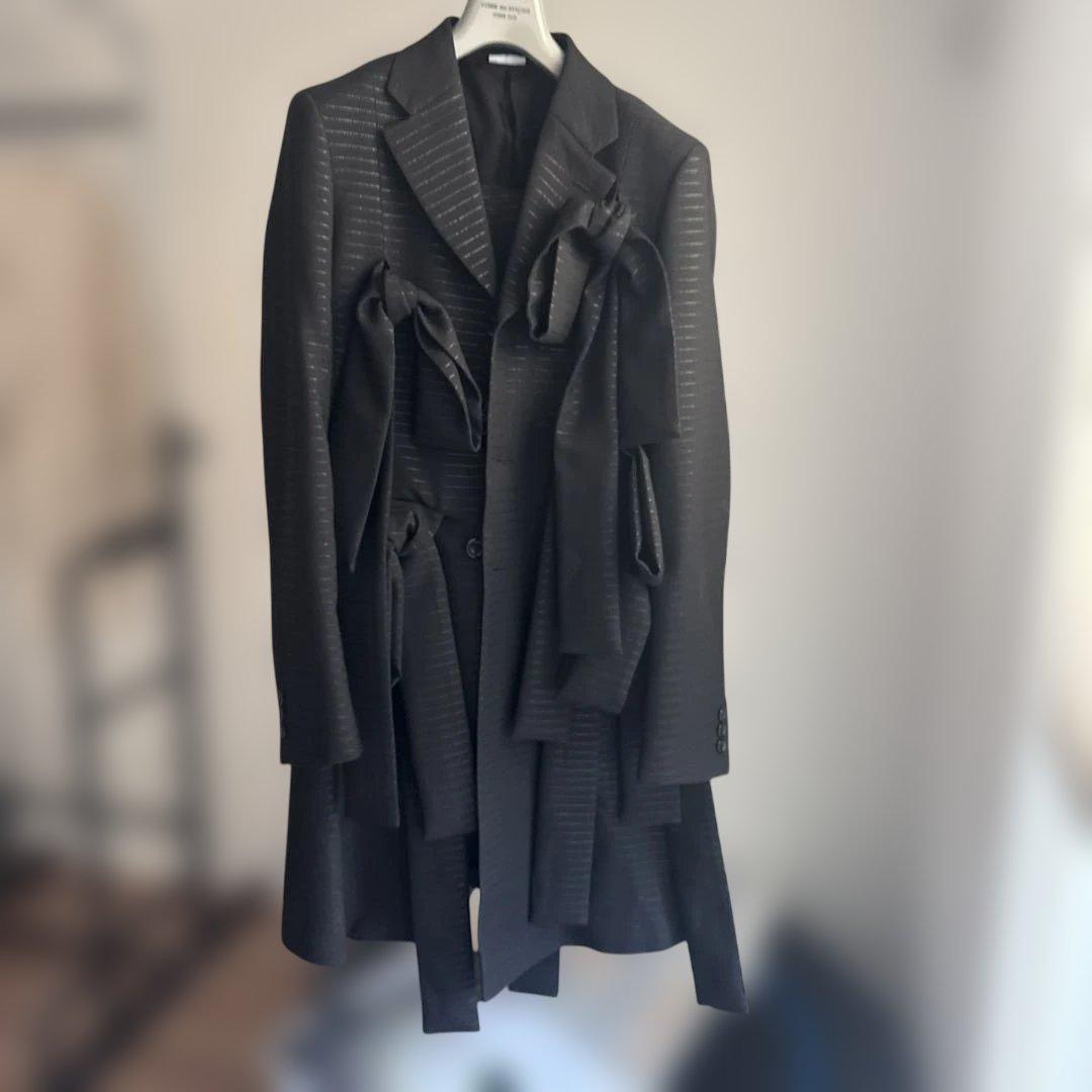 コムデギャルソンオムプリュス　2025SS リボン付きロングジャケット