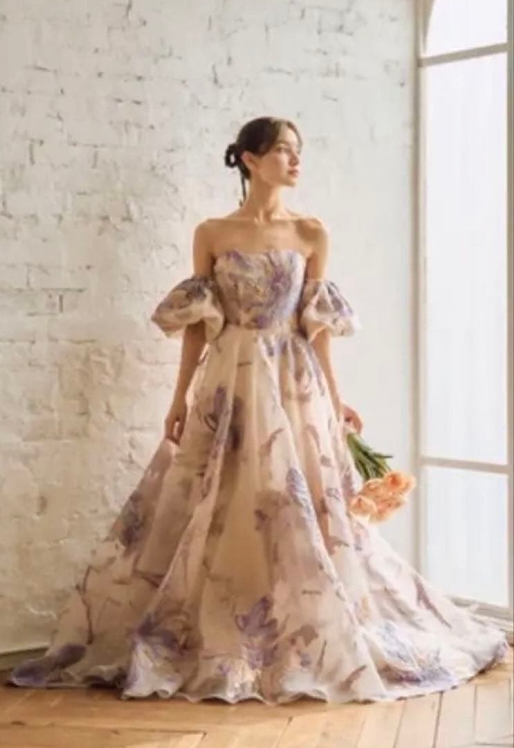 【期間限定値下げ】ドレスプロダクション2way総柄ジャガード パフスリーブドレス