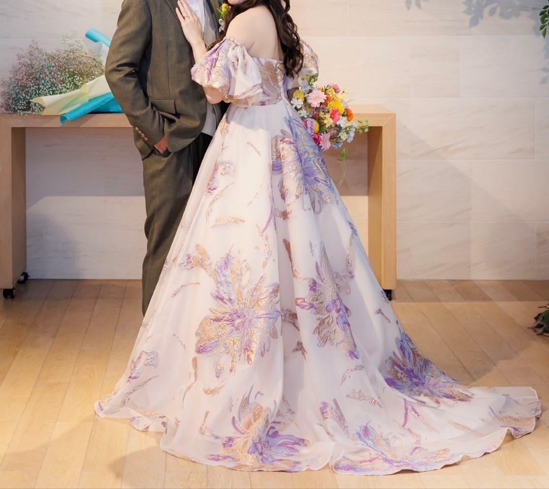 【期間限定値下げ】ドレスプロダクション2way総柄ジャガード パフスリーブドレス