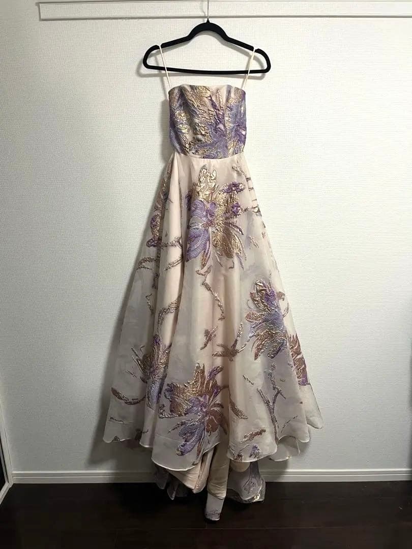 【期間限定値下げ】ドレスプロダクション2way総柄ジャガード パフスリーブドレス