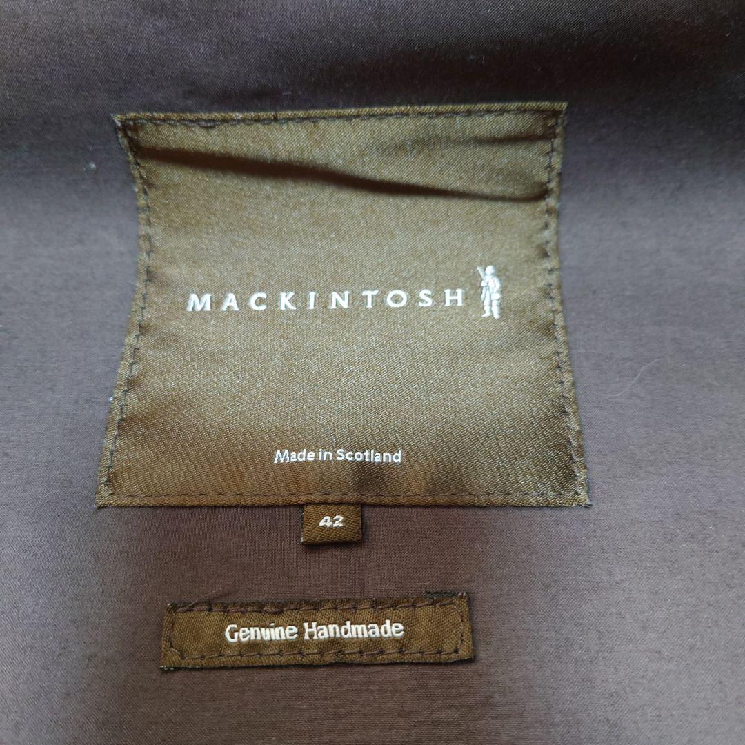 MACKINTOSH ゴム引き ダークブラウン フード付きダッフルコート 42