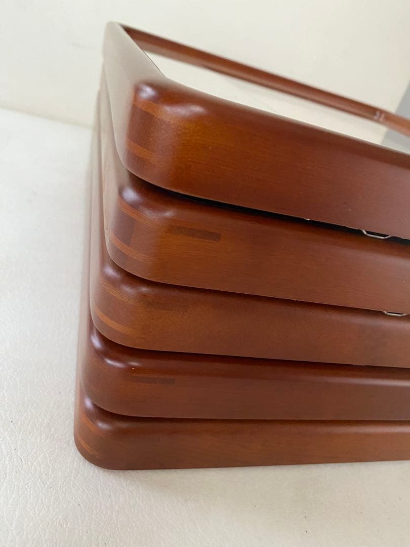 木製　額縁　5枚　隅丸　色紙額縁　未使用　書道　①