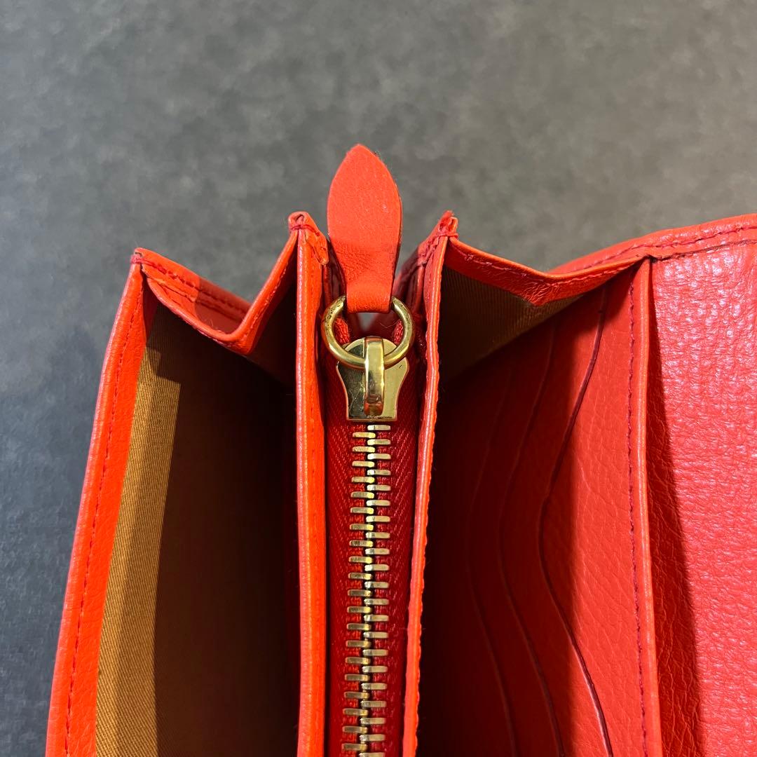 【未使用級】IL BISONTE　イルビゾンテ　長財布　オレンジ　レッド　レザー