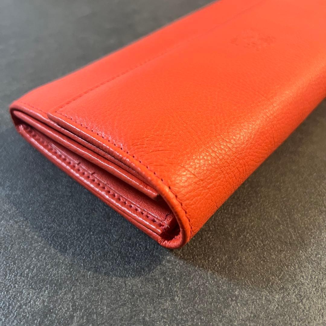 【未使用級】IL BISONTE　イルビゾンテ　長財布　オレンジ　レッド　レザー