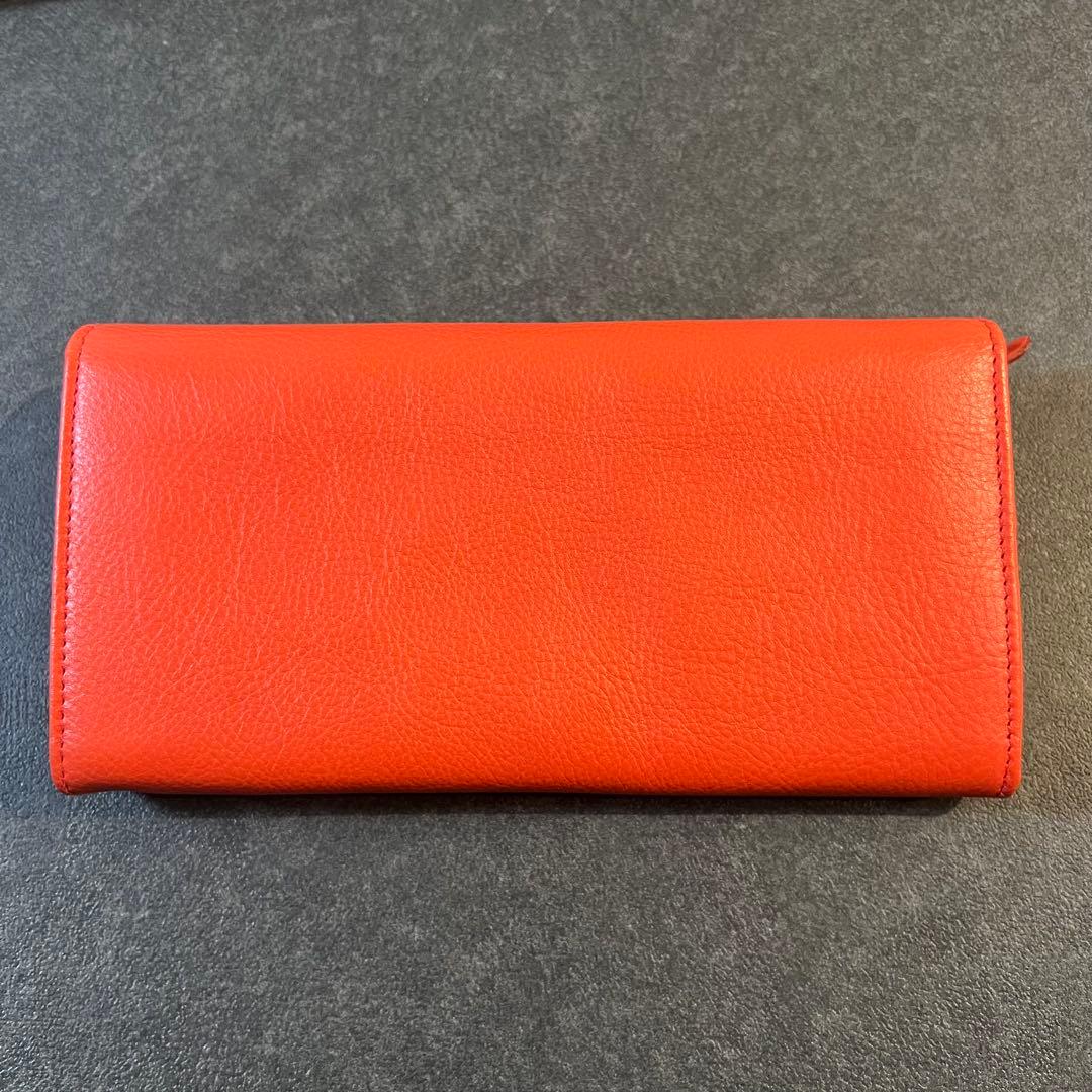 【未使用級】IL BISONTE　イルビゾンテ　長財布　オレンジ　レッド　レザー