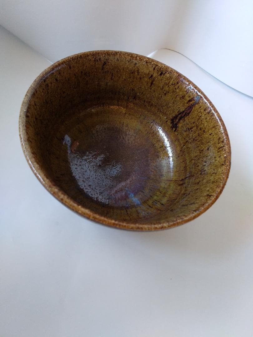 こぶし志窯 山岡三秋 窯変玉虫辰砂 茶碗 共箱 北海道 岩見沢 茶道 茶器 美品