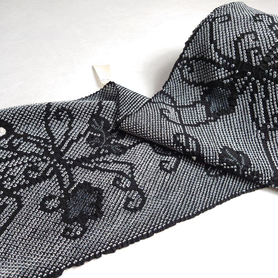 綿 反物 浴衣 黒 有松鳴海絞り ヨーロピアン唐草 有松絞り 愛知県絞り工業組合