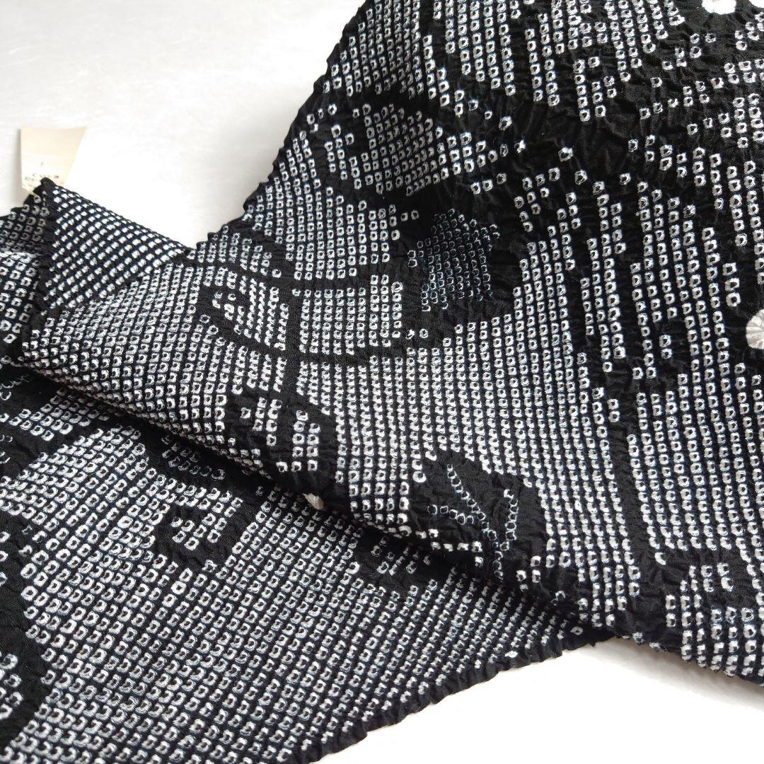 綿 反物 浴衣 黒 有松鳴海絞り ヨーロピアン唐草 有松絞り 愛知県絞り工業組合