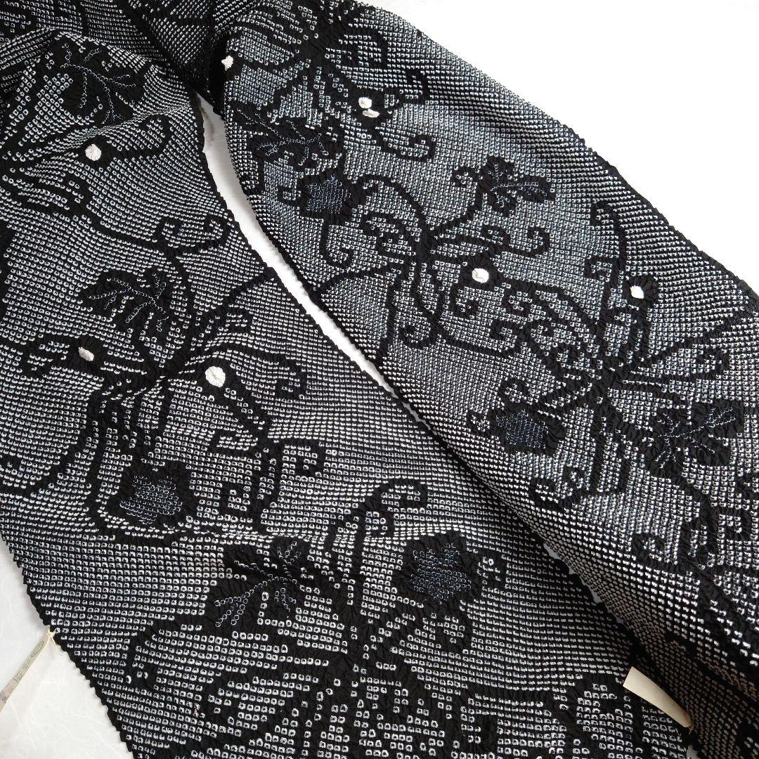 綿 反物 浴衣 黒 有松鳴海絞り ヨーロピアン唐草 有松絞り 愛知県絞り工業組合