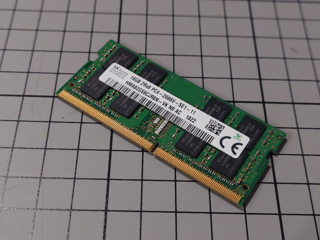 SKhynix製 16GB DDR4 メモリ 2枚