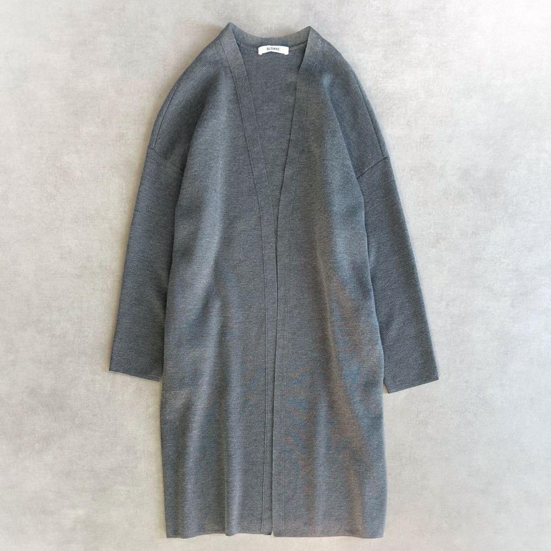 美品▲定価4.7万▲SLOANE / 12Gメリノウールミラノリブガウン▲グレー