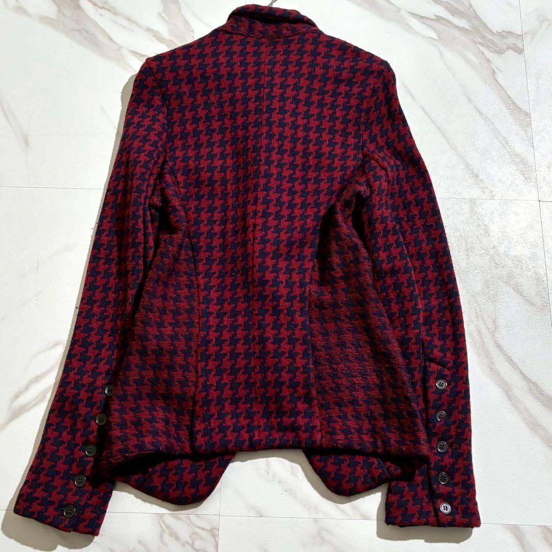 ジャケット・アウター Y's cashmere Knit Jacket Houndtooth red
