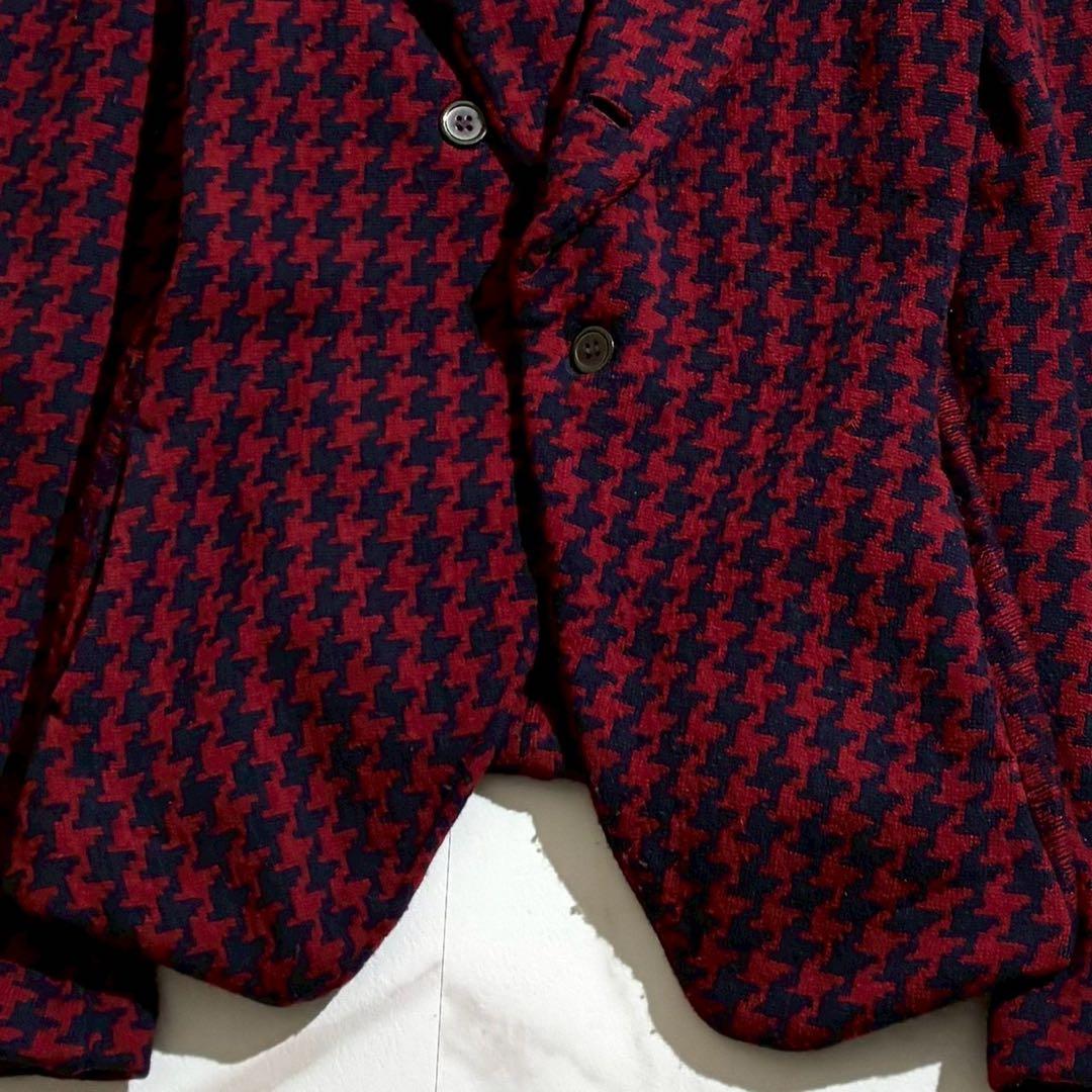 ジャケット・アウター Y's cashmere Knit Jacket Houndtooth red