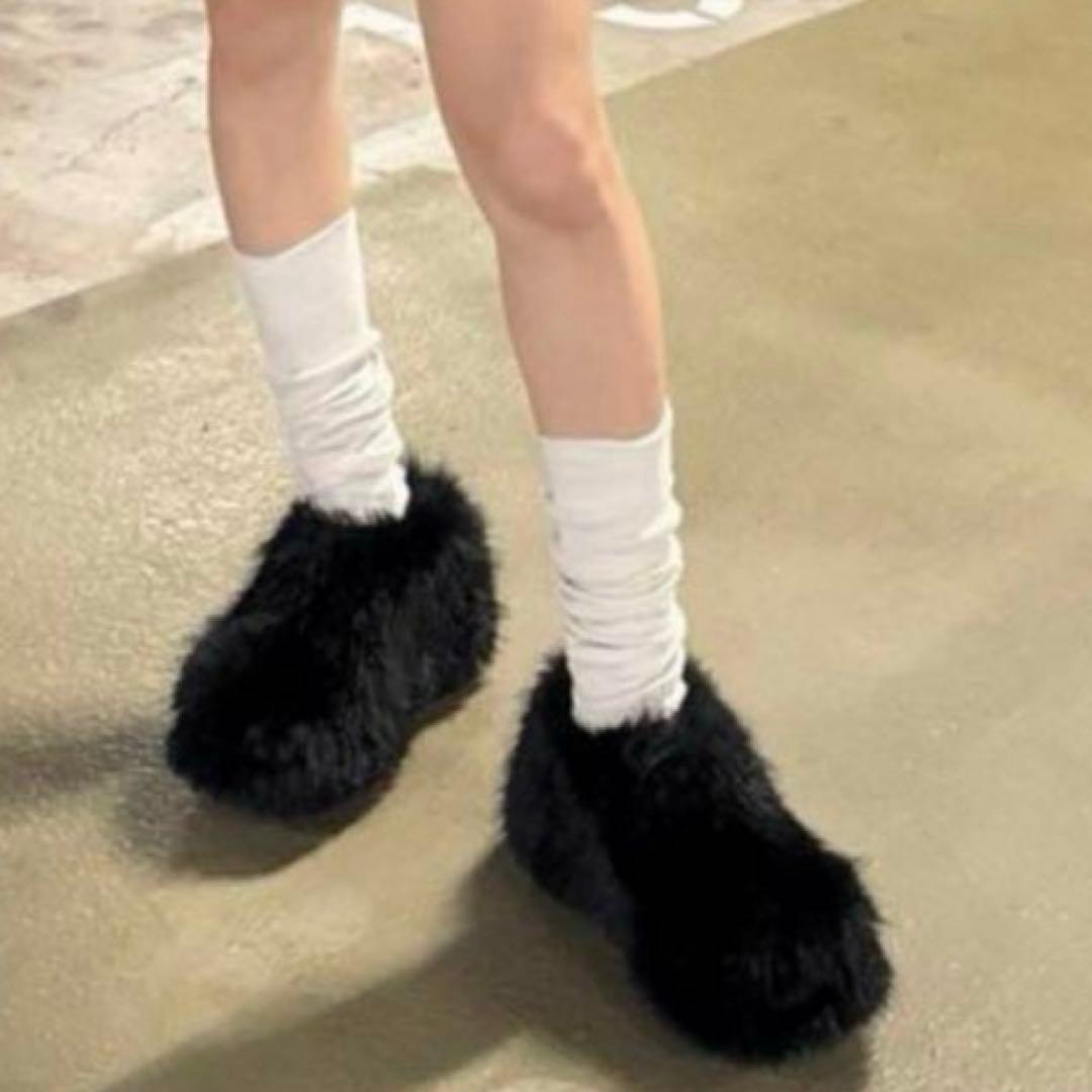 SLY LONG FUR SANDAL ロングファーサンダル m スリッポン