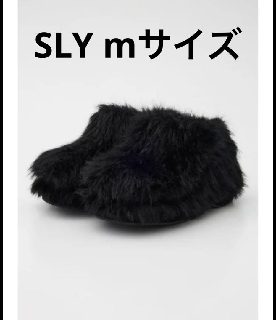 SLY LONG FUR SANDAL ロングファーサンダル m スリッポン