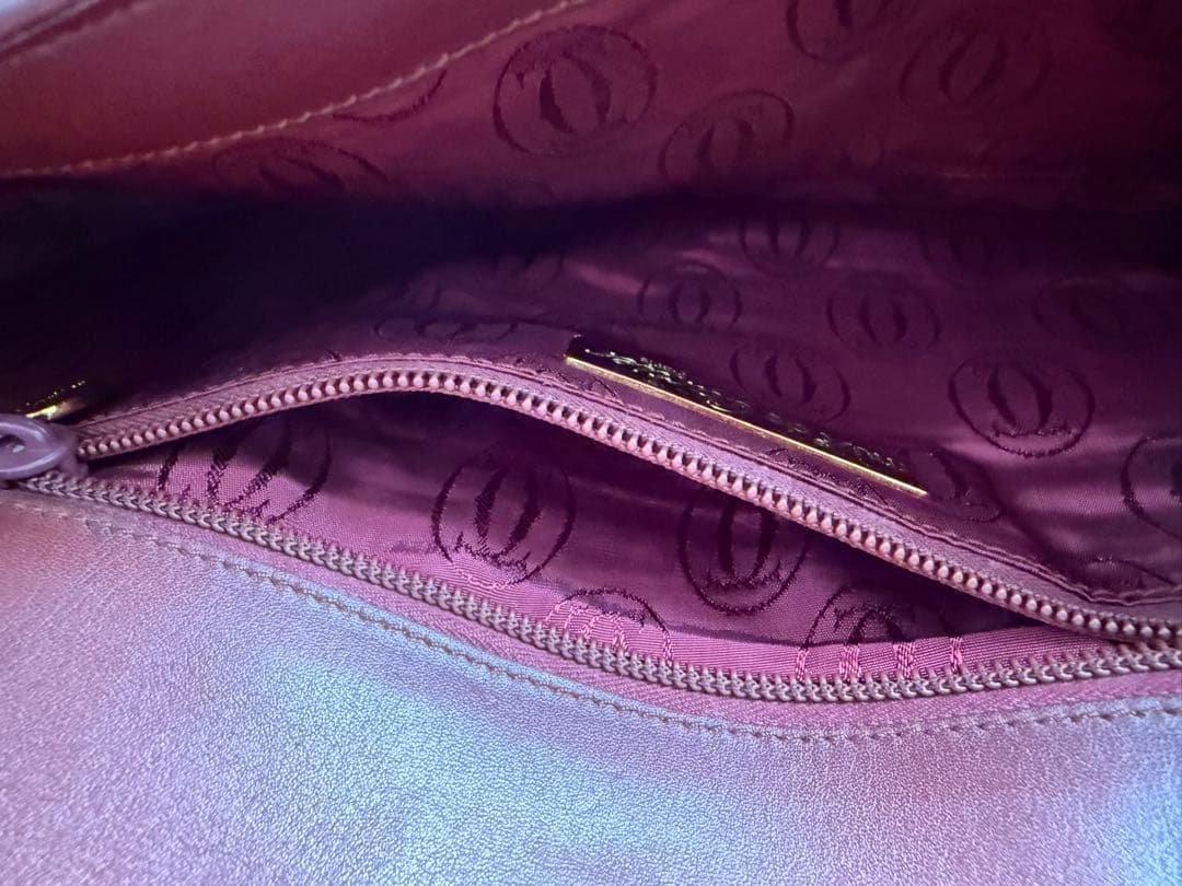 レザー フラップ付き クラッチバッグ バーガンディ