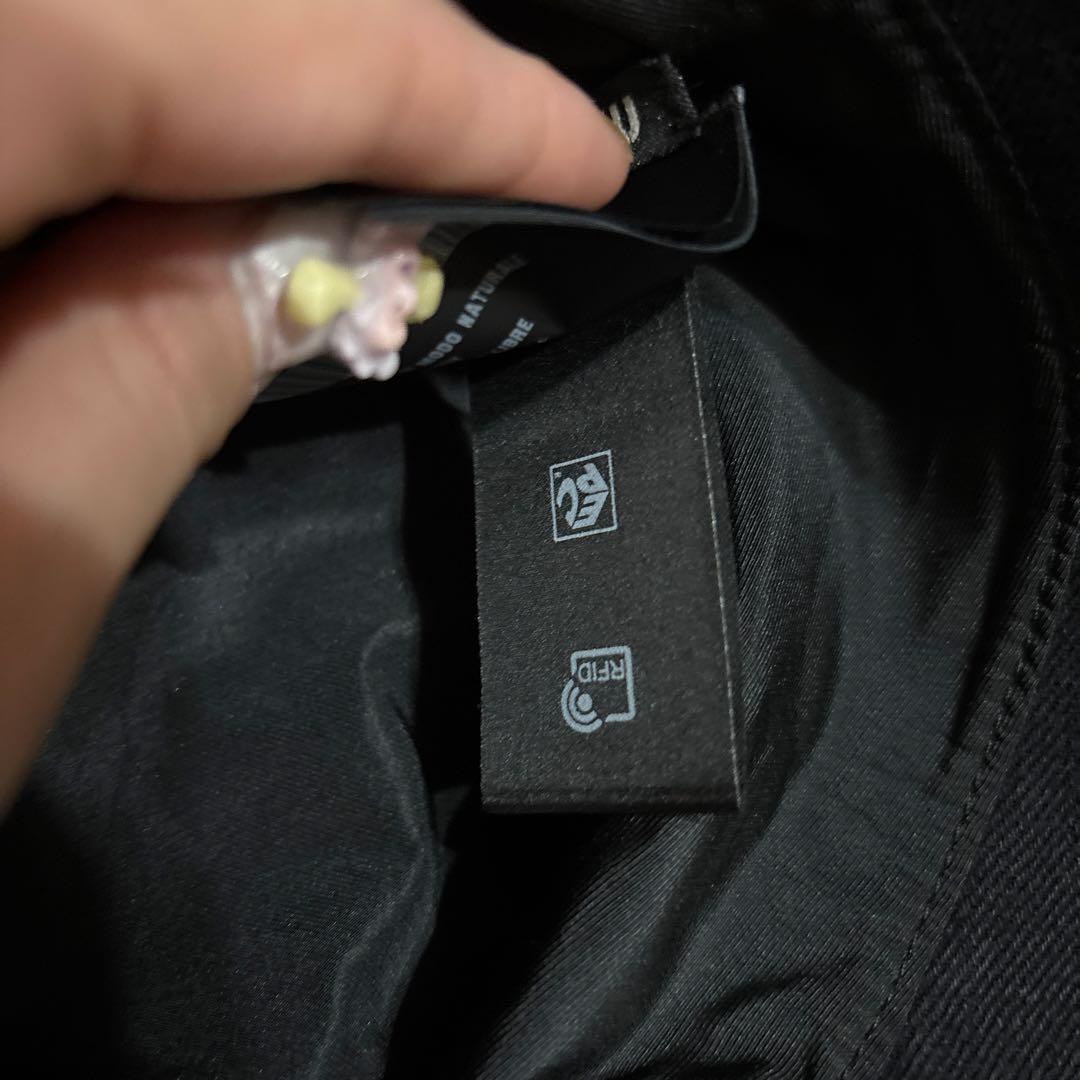 ブラック バケットハット フリンジ仕上げ