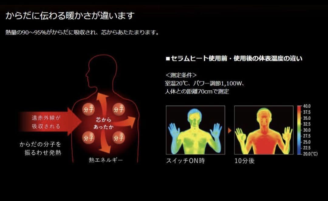 セラミックファンヒーター CER11YS-W マットホワイト