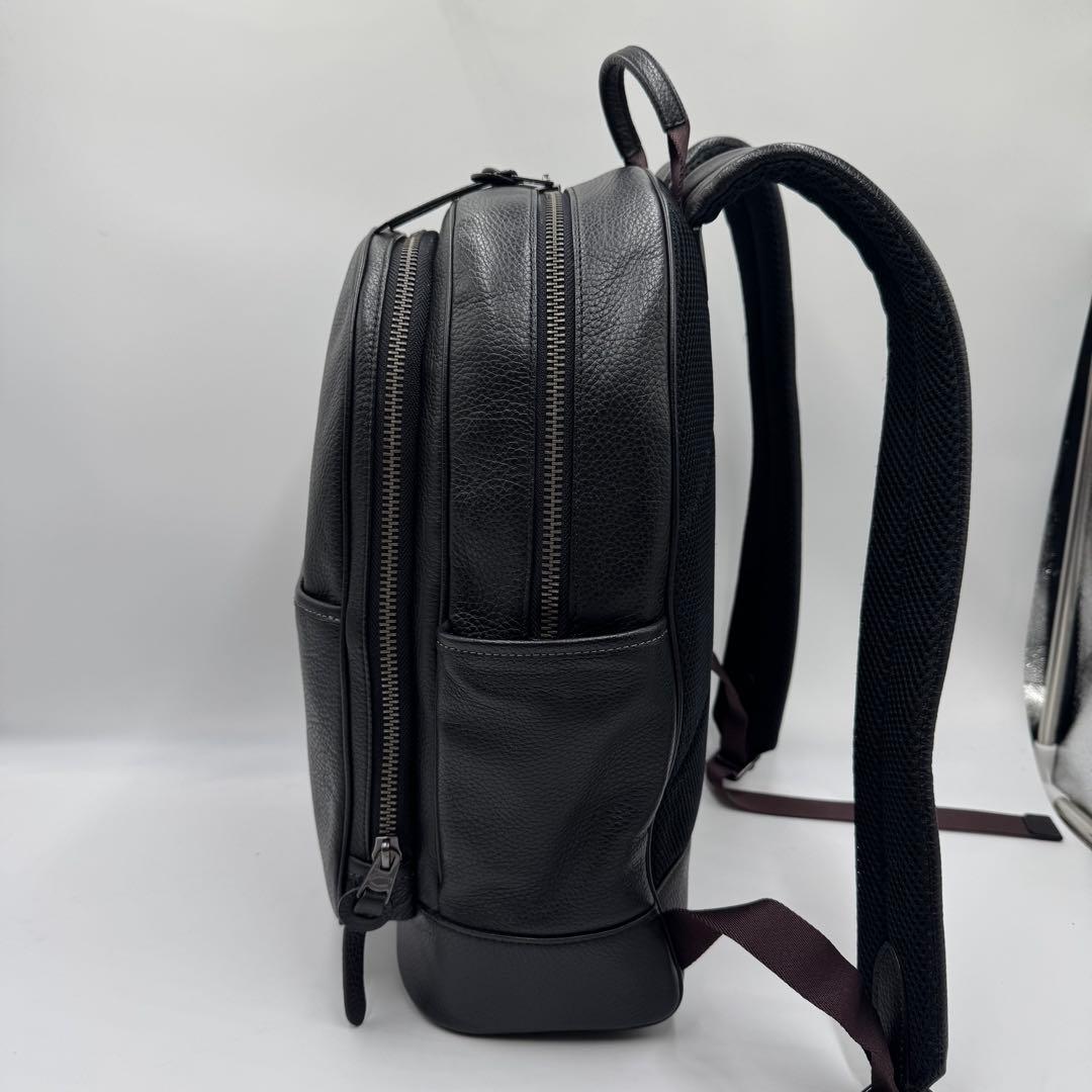 極美品✨ コーチ リュック トンプソン 2室 ビジネス A4 レザー ブラック