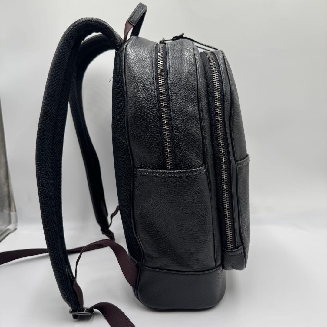 極美品✨ コーチ リュック トンプソン 2室 ビジネス A4 レザー ブラック