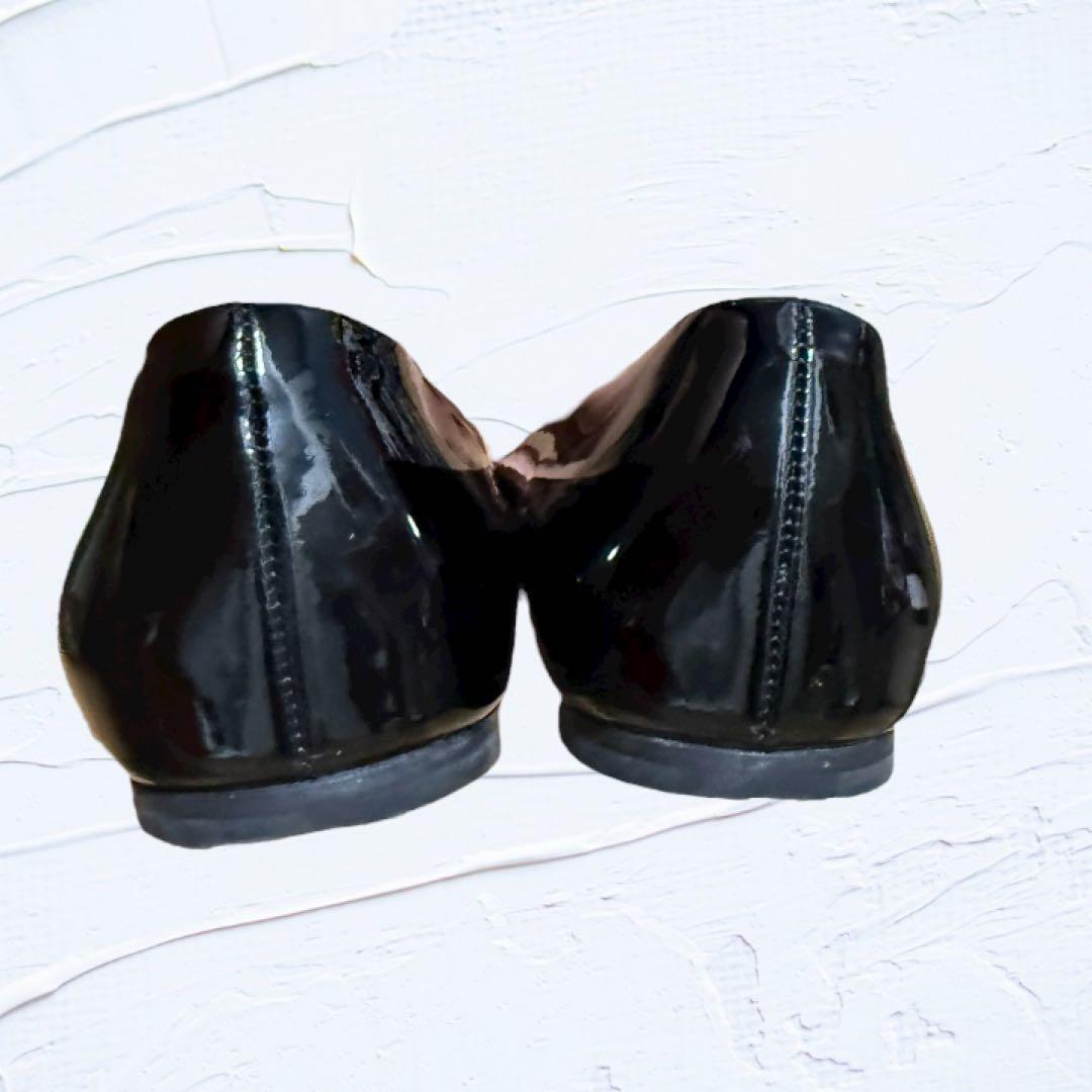 フェラガモ 黒 リボン バレエシューズ☆