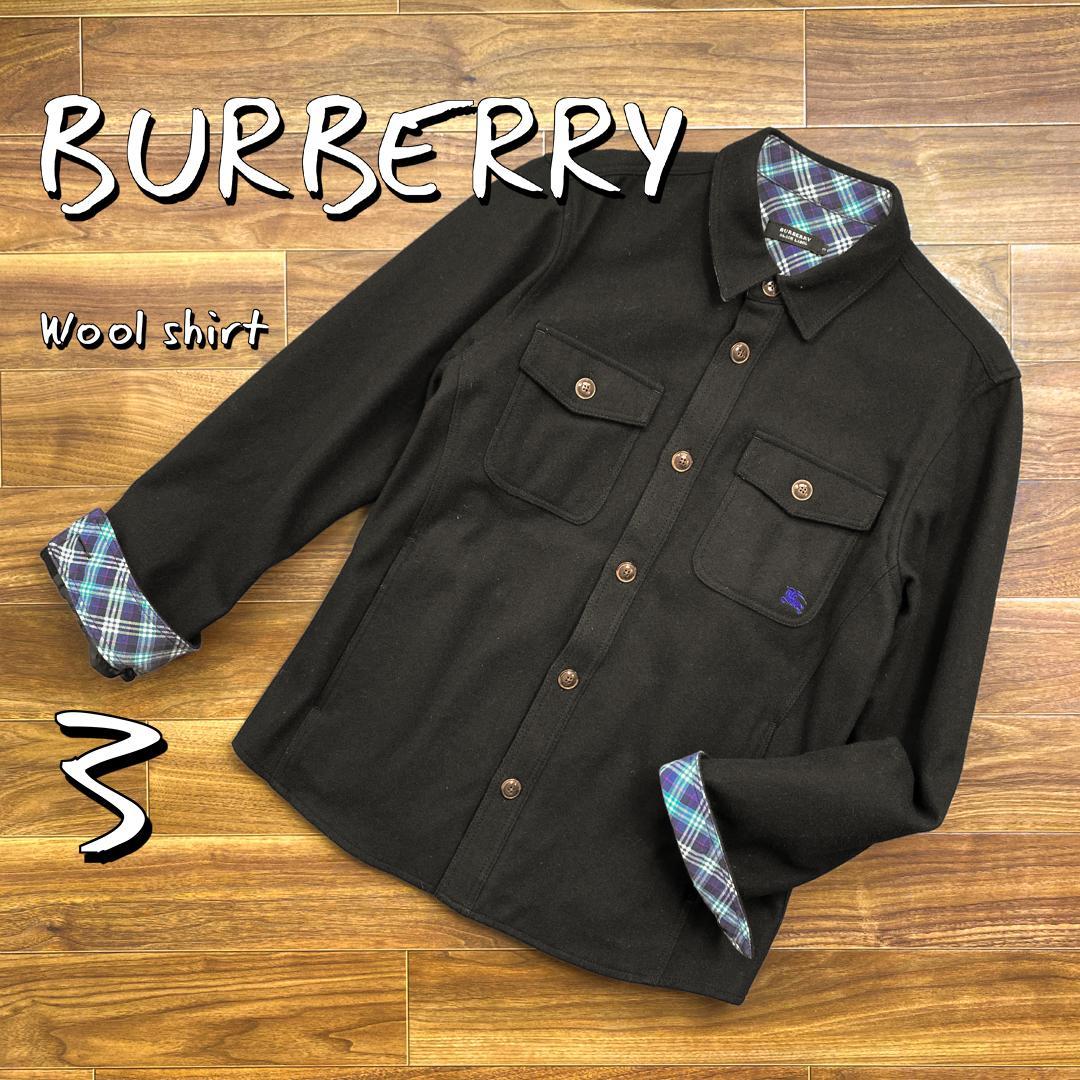 【極美品】Burberryバーバリー ウール混ノヴァチェック柄カバーオールＬ黒