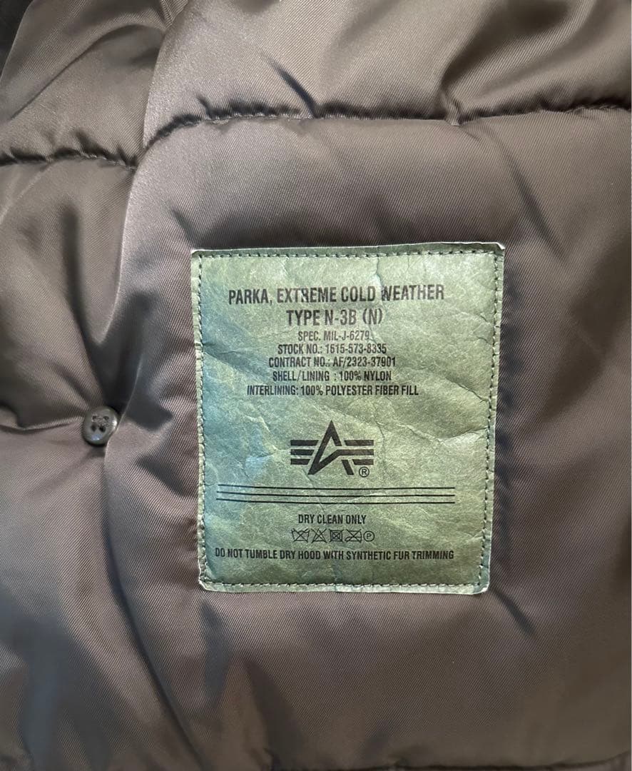 ALPHA INDUSTRIES N-3B Sサイズ　RP.GRAY