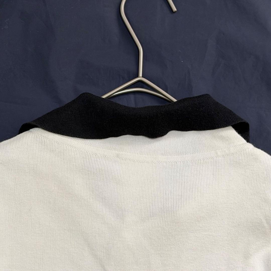 17121✨CHANEL ロゴ スパンコール ポロシャツ 42 ホワイト