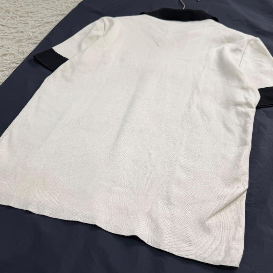 17121✨CHANEL ロゴ スパンコール ポロシャツ 42 ホワイト