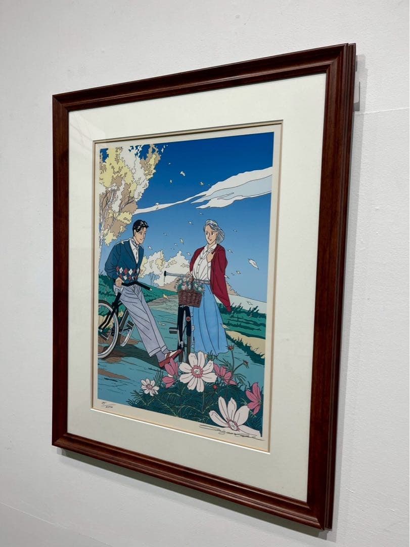 【真作保証】わたせせいぞう「風立ちぬ コスモス」直筆サイン 8/300