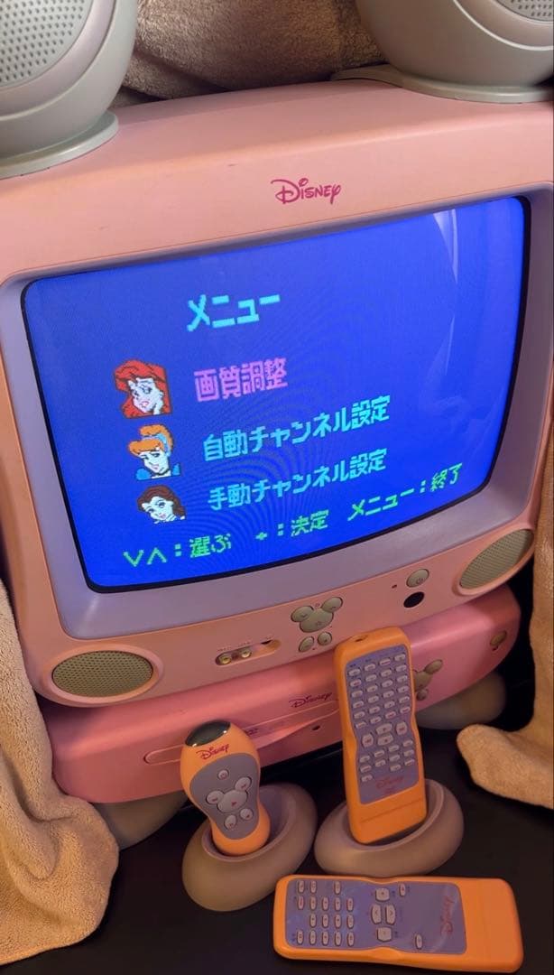 Disney ミッキー型 ブラウン管テレビ ディズニープリンセス＆DVD