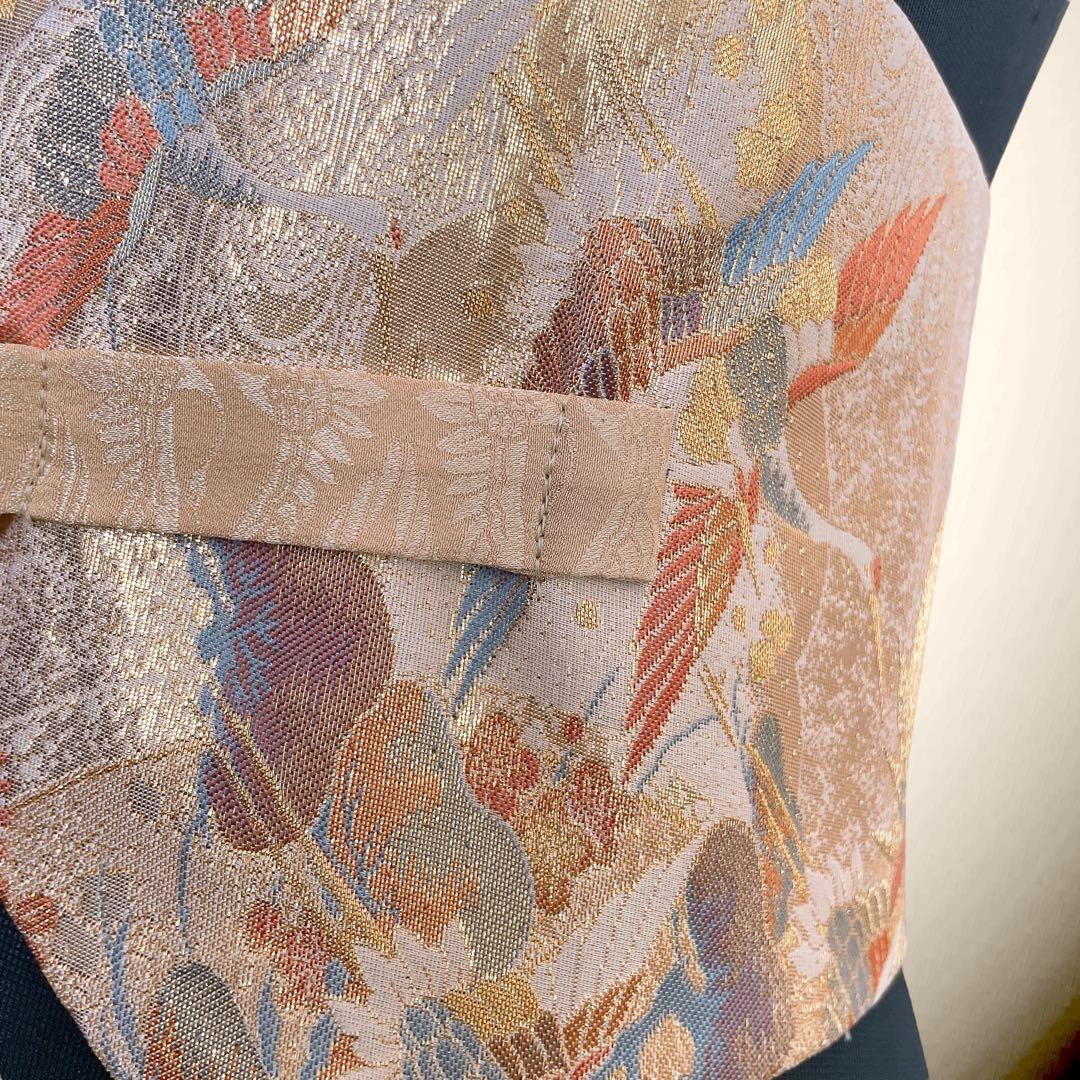 金糸刺繍帯 サッシュベルトW61〜108cm 着物リメイク 80102