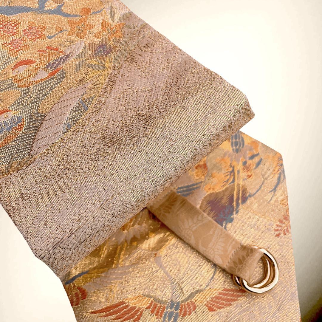 金糸刺繍帯 サッシュベルトW61〜108cm 着物リメイク 80102